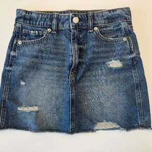 GAP Kids High Rise Distressed Denim Skirt Size 8 Plus